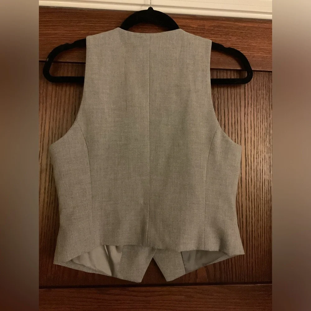 NWT Zara Gray Tailored Waistcoat Button Vest Size Small
